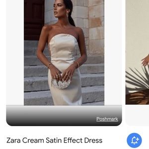 ZARA Satin Effect Midi Dress